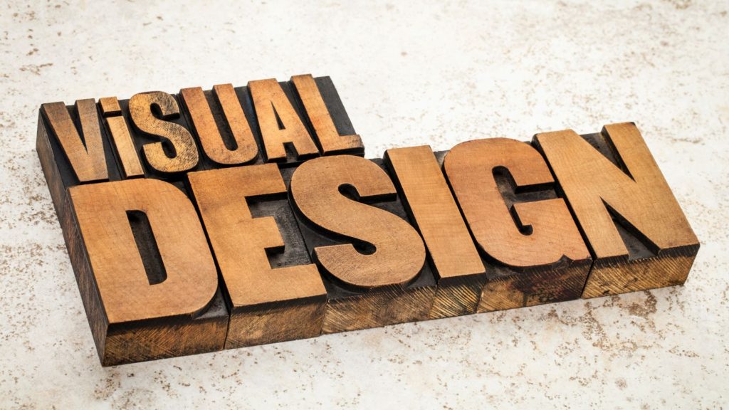Visual designer- Mot "Visual designer" ressorti en lettre de bloc